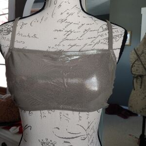 Shimmering Silver Swim Top NWT SZD/DD